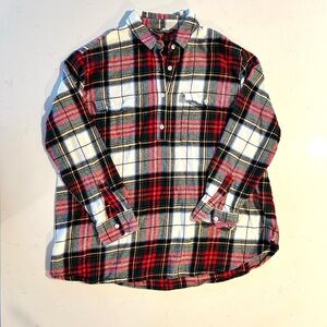 Maternity Plaid Flannel Shirt - Red, Black, White
